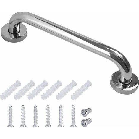 FOREHILL Edelstahl-Badezimmer-Handlauf, barrierefreier WC-Handlauf, 30 cm, 25 Rohre/Shop, verdickt, poliert (1/5)