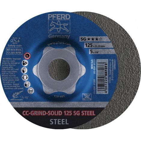 Muela abrasiva CC-GRIND-SOLID SG STEEL D125xth. mm de perforación de acero doblado 2 (por 10)