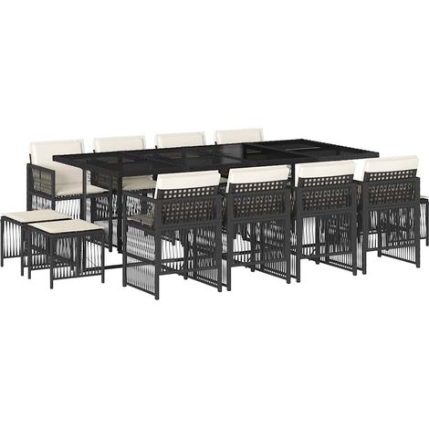 Maison Exclusive - Set comedor de jardín con cojines 13 pzas ratá