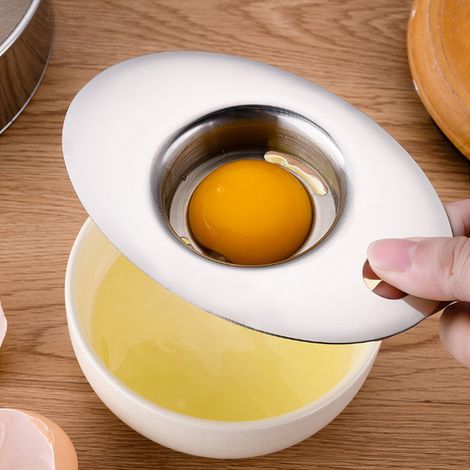 1 Séparateur d'œufs,Acier inoxydable,Filtre jaune et blanc,Passoire cuisine,Ustensile cuisson (1/5)