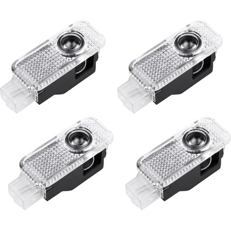 Lot de 4 projecteurs LED pour porte de voiture, lampe de bienvenue, projecteur LED pour porte de voiture, éclairage de porte, accessoires d'éclairage d'entrée TT/Q5/Q7/A1/A3/A4/A4L/A5/A6/A6L/A8/R8 (1/5)