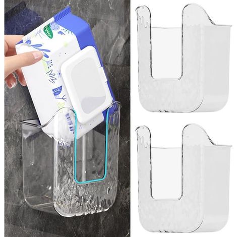 Feuchttuchhalter – Wandhalterung aus Acryl – Für Badezimmer und Toilette – 2 Stück (1/5)