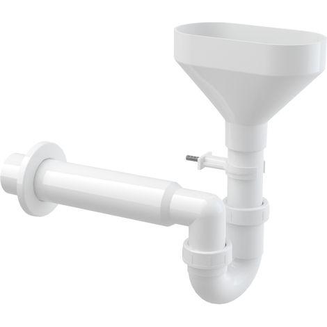 Sifone semicircolare per lavello con imbuto per lo scarico della condensa DN 50 (1/2)
