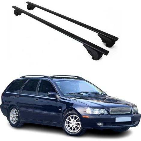 OMAC Dachträger Querträger für Volvo V40 I 1996-2004 – Abschließbar – Max. 75 kg – 2 Stangen Stahl Schwarz (1/5)