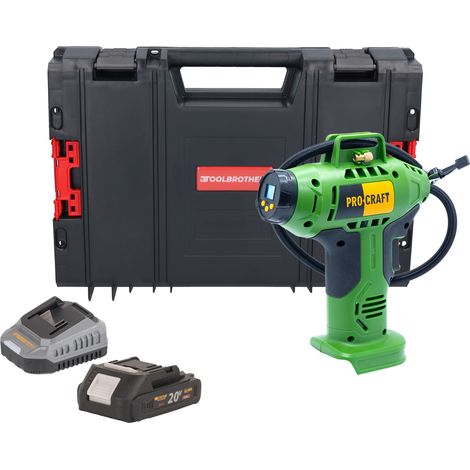 Compressore a batteria Procraft LK20 20 V 11 bar + 1x batteria 2,0 Ah + caricabatteria + valigetta portautensili RHINO (1/5)