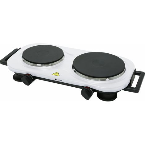 Plaque de cuisson 2 feux - Blanc - 2250W - Blackpear BHP002