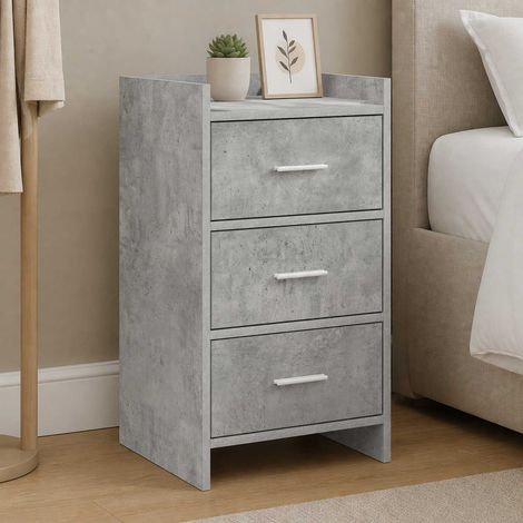 vidaXL Tables de chevet Gris béton 40 x 36 x 70 cm Bois d'ingénierie (1/5)