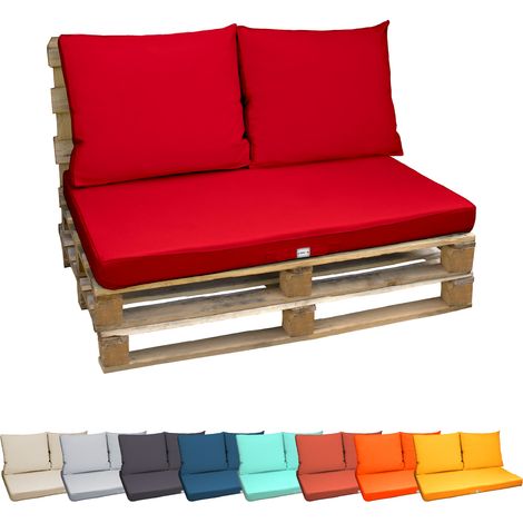 Linxor – Kit de coussins déhoussables pour palette – 120x80cm assise en tissu oxford 100% polyester – Lavable en machine à 30°