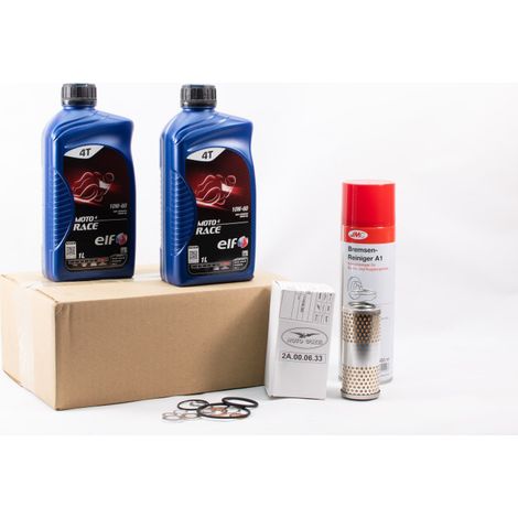 Kit Entretien Vidange Standard pour MOTO GUZZI V85 850 TT de 2019 à 2024 - ELF MOTO 4 RACE 10w60 2L