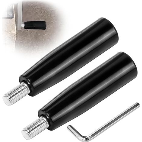 2 Pièces Poignée Tournante,M12100 mm,Bakélite Noir,Serrage Manivelle,Volant Machine,Fraiseuse Perceuse (1/5)