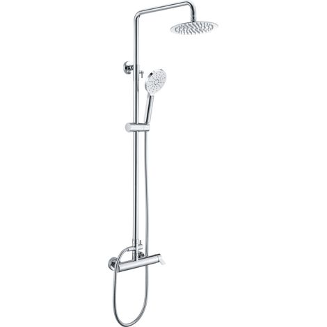 Columna extensible de ducha con un diseño moderno de acabado cromado y blanco de Imex (1/5)