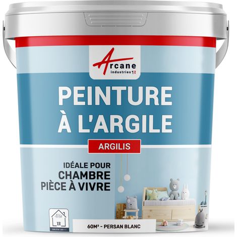 Peinture argile, naturelle, decoration, chambre, enfant, argilis - 60 m² (2x5 kg en 1 couche) Persan Blanc - ARCANE INDUSTRIES (1/3)