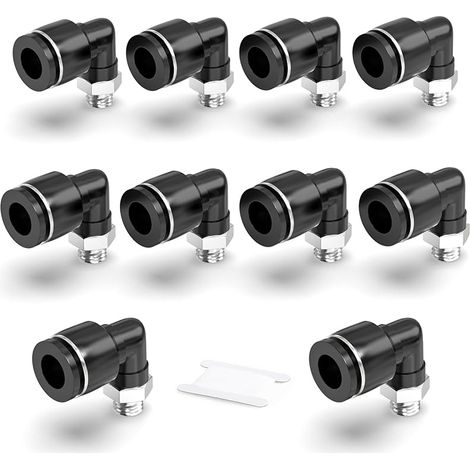 Coude mâle 6mm OD Tube x M6 Thread 90 Raccords Push to Connect PL6-M6 (Pack of 10)