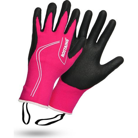 Gant de manutention femme taille 7-8 – Tricot polyamide sans couture – Excellente adhérence en milieu humide – Couleurs aléatoires – Rostaing