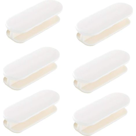 Poignée Adhésive Pour Tiroir Porte Fenêtre - Poignée Courbe En ABS Sans Perçage - Pour Meuble Cuisine Armoire Réfrigérateur - Lot De 6 (1/5)