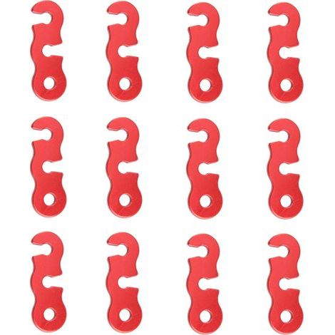 12Pcs Tendeur de Corde Tendeur Camping en Alliage d'Aluminium Crochet Ajusteur de Corde Durable Antidérapant pour Tente Bâche Randonnée Camping (1/5)