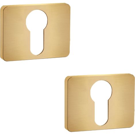 Placca rettangolare corta con inserto dorato Kuchinox LK7G02A per maniglia per porta MALI (1/3)