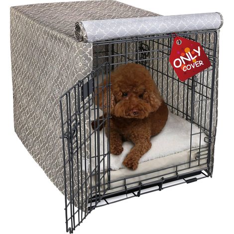 Housse de Cage à Motif pour Chien de 61 cm, Housse de Niche en Polyester Robuste pour intérieur et Animal de Compagnie, Ajustement Universel pour Cage en métal Standard à 1, 2, 3 Portes (1/5)