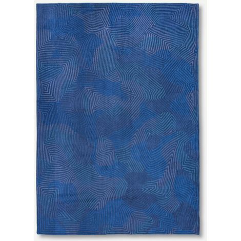 CORAL DESIGN - ALFOMBRA ESTRUCTURA DE MEDITACIÓN - Hecha en Bélgica - Acabado a Mano - Antideslizante Natural - 100% Poliéster - Blue Lagoon - Redonda 240 CM (1/5)