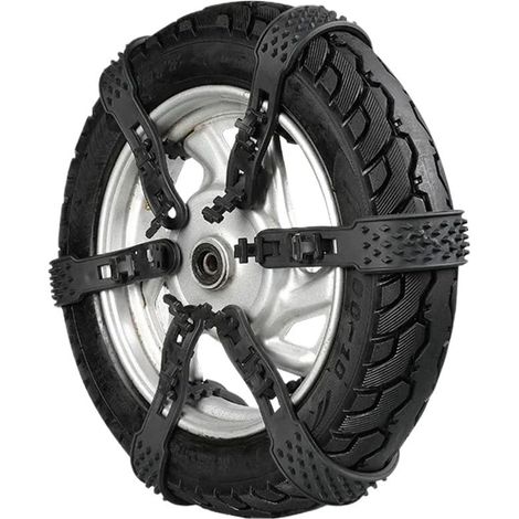 Lot de 10 chaînes à neige pour pneus de moto – Antidérapantes réutilisables – Traction améliorée sur neige et glace – Installation facile
