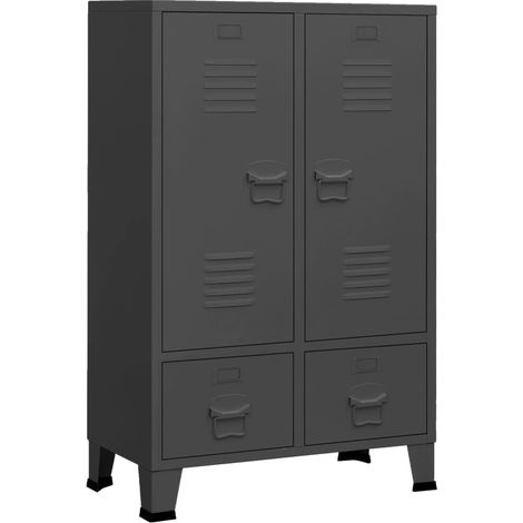 Garde-robe,Armoire industrielle Anthracite 67x35x107 cm Acier CFW53903 (1/5)