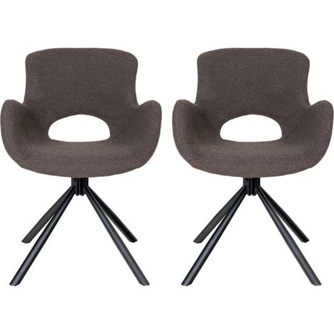 Amorim chaise de salle à manger bouclé fonction pivotante mushroom. (1/5)
