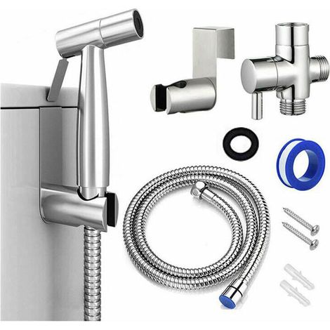 Kit Douchette Wc - Pulvérisateur Hygiène Personnelle - Pour Toilettes Standard - Fixation Murale - Inclus Tuyau Et Raccords - 1 Pièce (1/3)