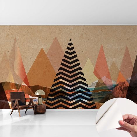 Fotomurale adesivo - murale da parete - Carta da parati autoadesiva - design parete moderno - Paesaggio astratto 416x254 cm (1/5)