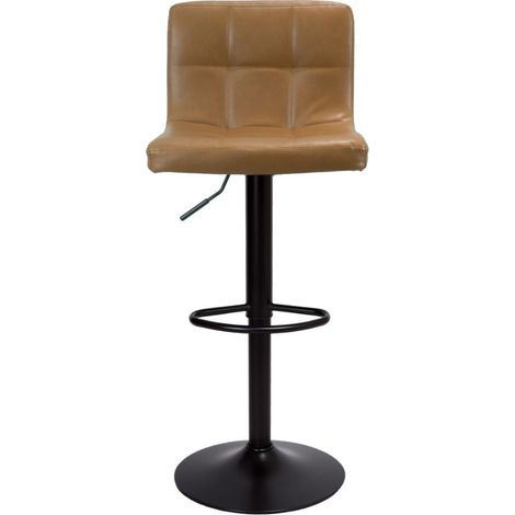 Sgabello regulable color óxido con patas negras mate Asiento de tela, regulable (1/3)