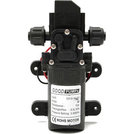 Insma – Pompe à eau haute pression 130PSI 6L/min – Auto-amorçante pour caravane, bateau, camping – 12V, 72W, 0-100°C