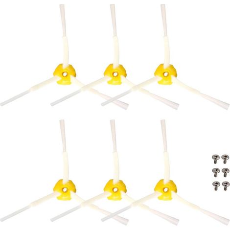 Lot de 6 balais latéraux de rechange, avec tournevis de montage de balai latéral compatible, adaptés aux modèles des séries 700 et 600 : 761, 770, 780, 790, 614, 650, 665, 671, 675. (1/5)