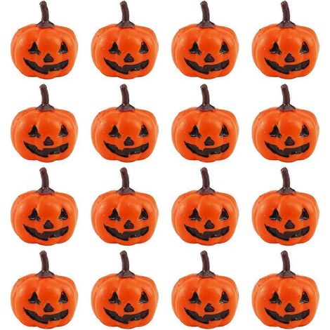 16 Figurines Miniatures Citrouilles Halloween en Mousse Décoration de Table (1/4)