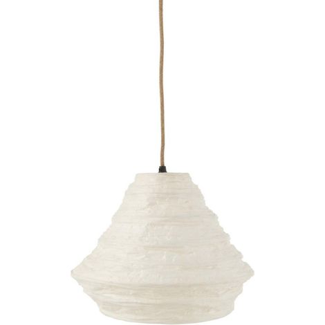 Lampe Suspension en Raphia "Nid" 35cm Blanc (1/4)