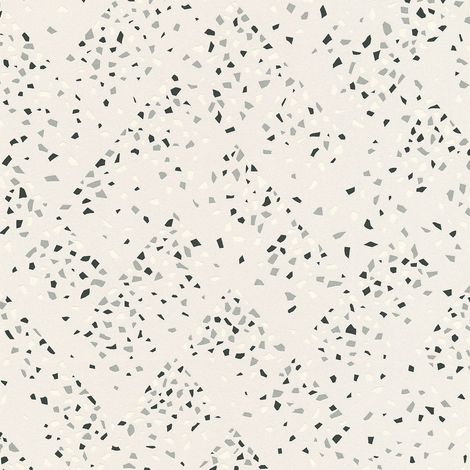 BRICOFLOR Papier peint terrazzo | Papier peint gris clair, blanc & argent | Papier peint terrazzo salle de bain & cuisine | Papier peint vinyle - 10,05 x 0,53 m (1/5)