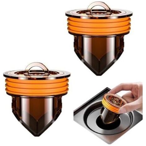 2 pièces Siphon de Sol Anti-refoulement, siphon de sol à suspension magnétique anti-odeur, clapet anti-retour pour évier de douche, bouchon d'égout unidirectionnel pour salle de bain (1/5)