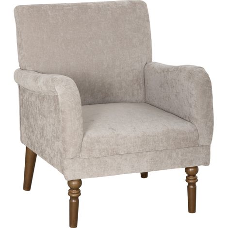 Designer-Sessel aus grauem Leinen, Einsitzer-Sofa mit hoher Rückenlehne und Armlehnen, Gestell aus Gummibaumholz, geräumige Sitzfläche für das Wohnzimmer