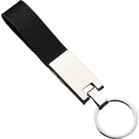 3-teiliges Schlüsselanhänger-Set aus Leder mit Edelstahl-Accessoires, minimalistischer Schlüsselring-Organizer (1/4)