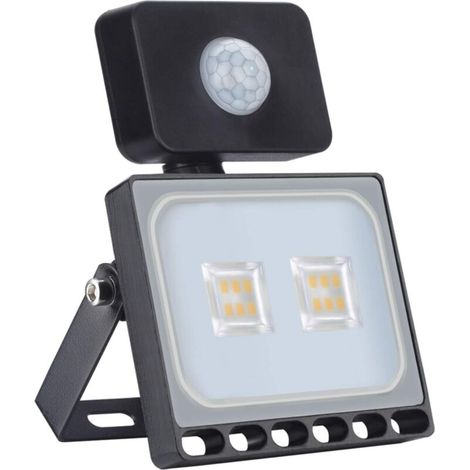 Projecteur LED Avec Détecteur de Mouvement 10W, IP65 Étanche Lumières Extérieures, Éclairage de Sécurité Blanc Chaud 2800 (1/4)
