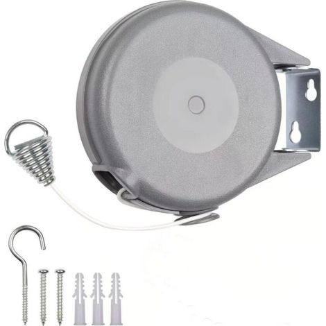12 m einziehbare Wäscheleine, robuster Wäschetrockner, automatischer Einzugsmechanismus, einfache Wandmontage, Wäscheständer für den Garten
