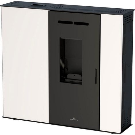 Bronpi – Poêle à granulés ventilé extra-plat 8 kW – Évacuation des fumées arrière/supérieure/latérale – Autonomie jusqu'à 11h – Classe énergétique A+ (1/2)