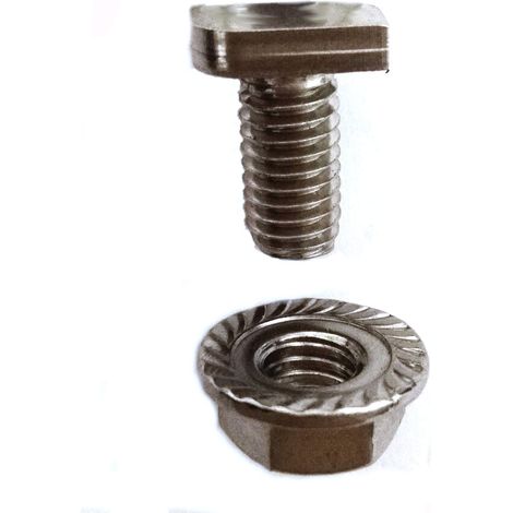 Lot de 10 vis à tête de marteau M6 x 12 en acier inoxydable avec écrou à bride pour serres (1/3)