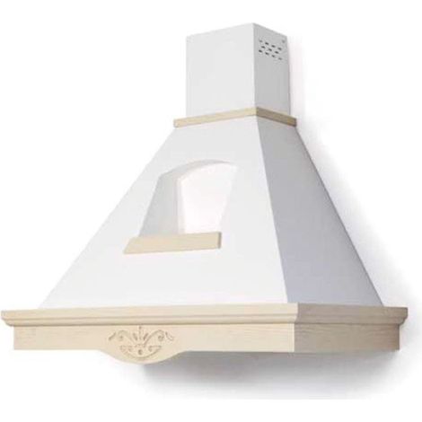 Cappa rustica con camino da cucina Tosca con finiture in legno Corda cm 120 (1/3)