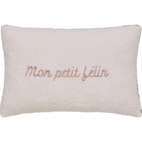 Coussin Déco Enfant Bouclette "Jaiko" 38x58cm Rose (1/5)