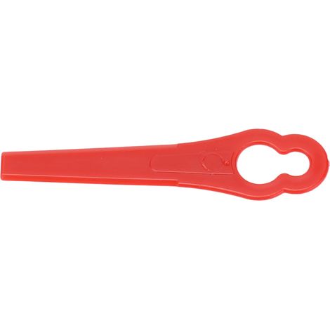 Lame plastique de rechange 100 pièces pour coupe-bordure jardin tondeuse, 80mm, trou 11x7mm, rouge (1/5)