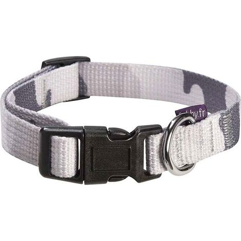 Collare grigio 1 x 18-28 cm: Collare in nylon grigio resistente modello Camouflage per cani