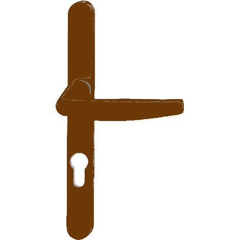 Atlanta HOPPE Set di porte a piastra stretta Sporgenza ridotta 70 Chiave i spessore 68/77 marrone 8003 - 3309468