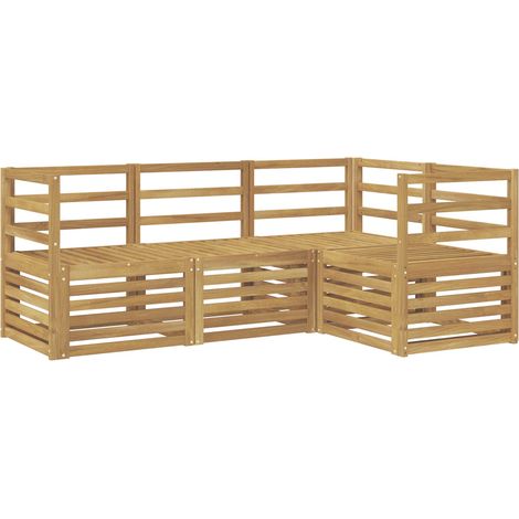vidaXL Set di divani da esterno 4 pz Bianco Legno di Acacia Massello (1/5)
