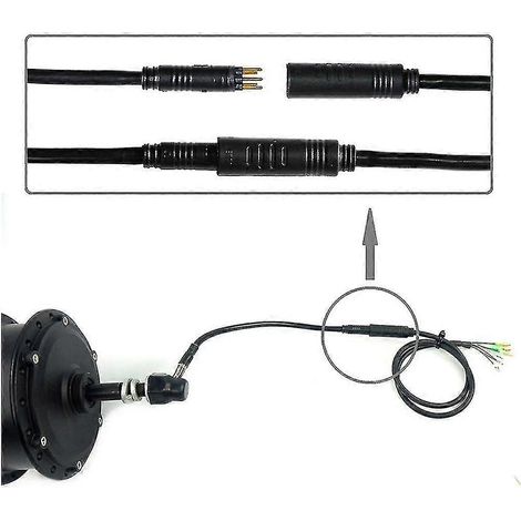 cables de extensión de 60 cm para motor de bicicleta eléctrica de 9 pines con conector impermeable, compatibles con ruedas delanteras y traseras.