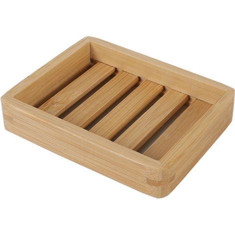 1 Porte-savon, Bambou naturel, Design ajouré, Égouttoir, Pour salle de bain (1/5)
