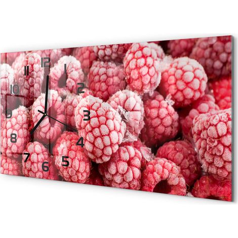 Horloge Murale Maison 60x30 cm Design Panoramique Salon Cuisine Bureau Framboises glacées (1/5)